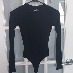 Black long sleeve bodysuit fitted ribbed size extra small